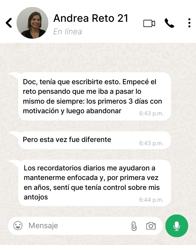 Testimonio 3 - Reto 21 días - Dra. Paola Sánchez